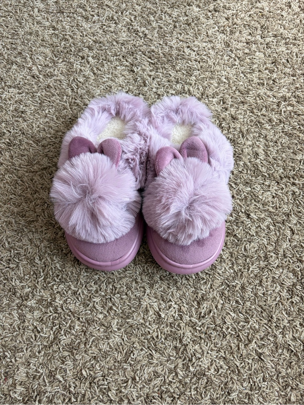 purple bunny slippers